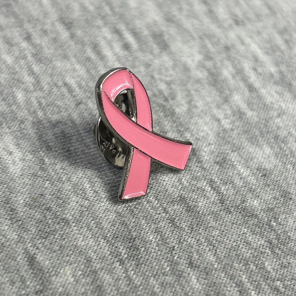 10 COUNT Pink Ribbon 3/5” Lapel Pins - Breast Cancer Awareness - Metal W/ Enamel - Picture 3 of 16